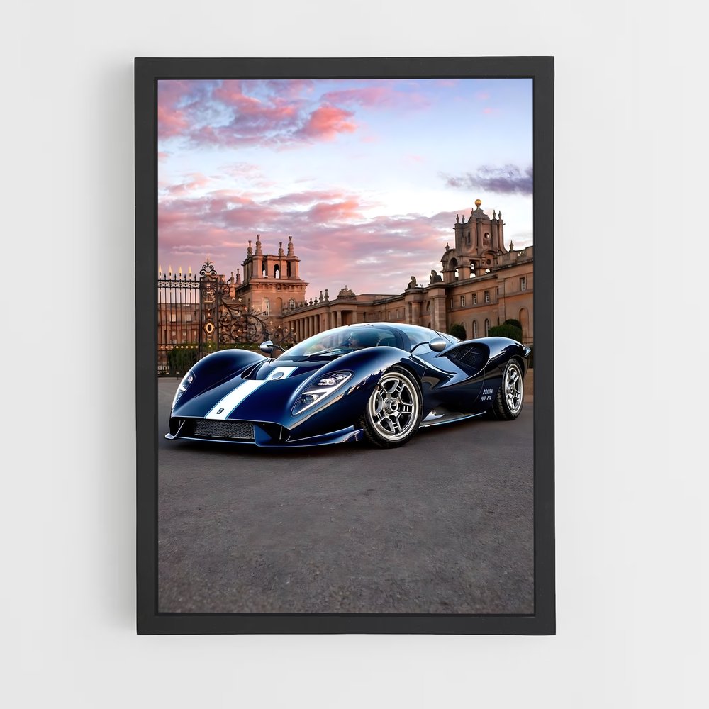 Poster Supercar et Château – affiche De Tomaso (vue 2)